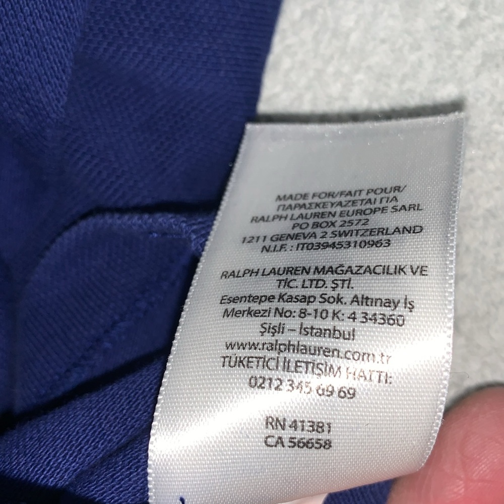 Polo by Ralph Lauren size large slim fit polo shirt blue w/large horse logo VGUC - Picture 11 of 15